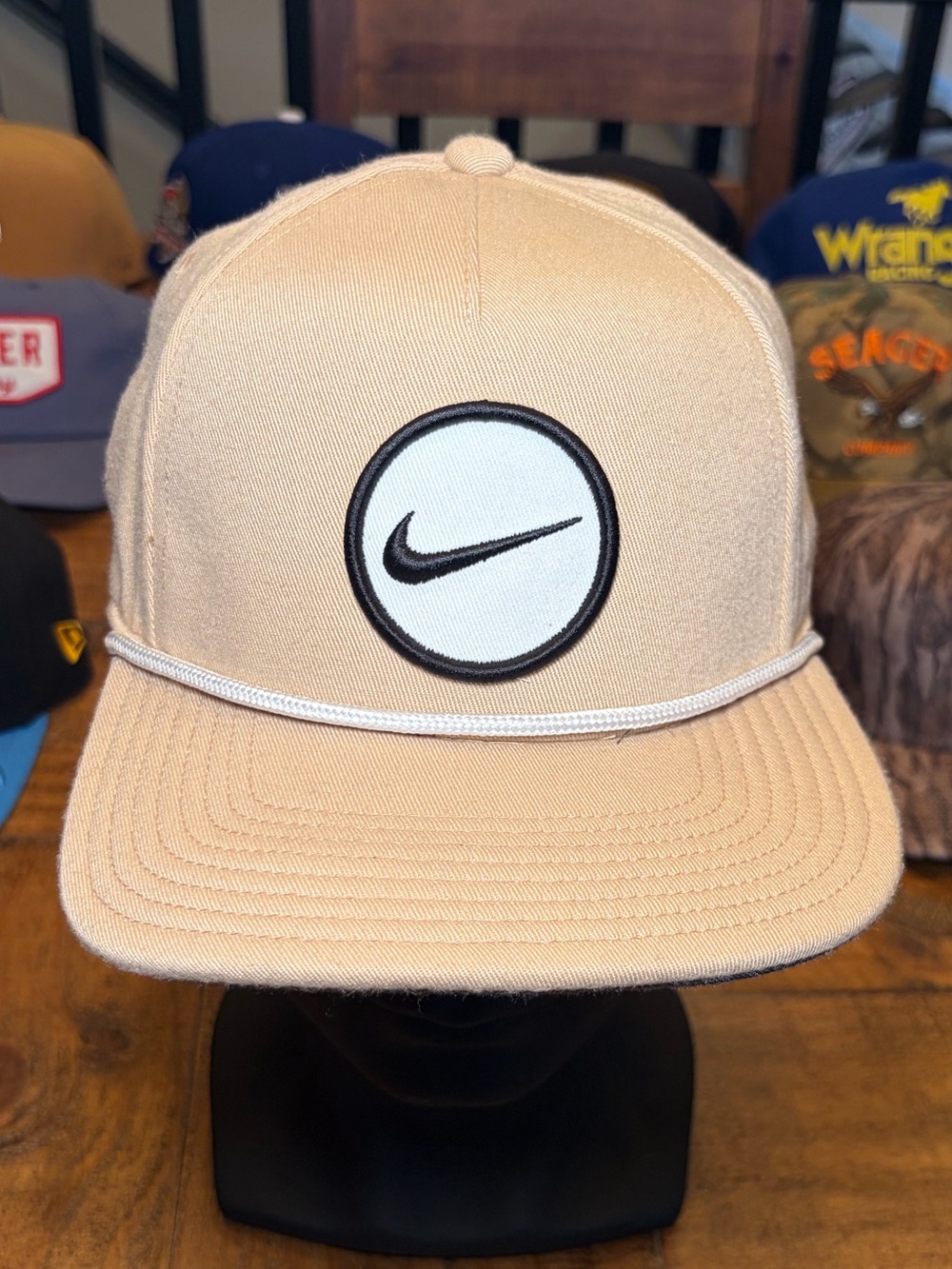 Nike Golf Men's Tan Snapback Hat with Contrast Logo